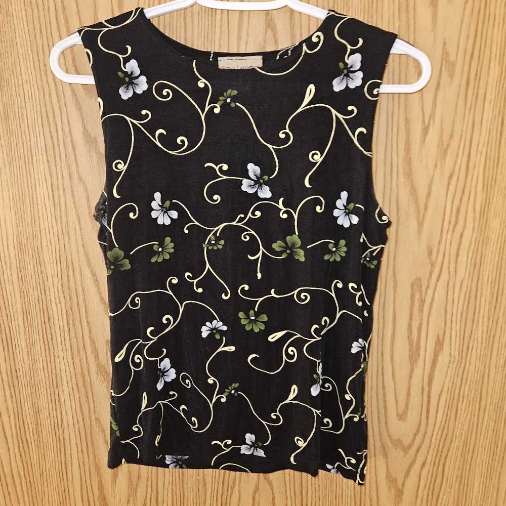 Susan Lawrence floral tank, silky material
